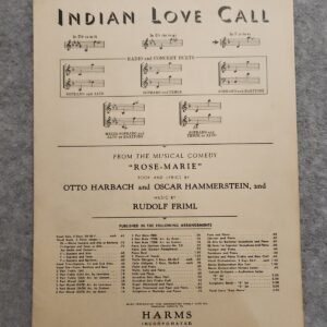 Indian Love Call Rose-Marie Rudolf Friml Otto Harbach 1924 Sheet Music - Image 1
