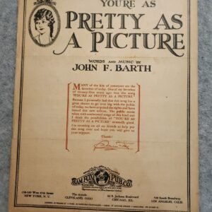 You're As Pretty As A Picture John F. Barth Sam Fox Pub. Co. Professional Copy - Image 1