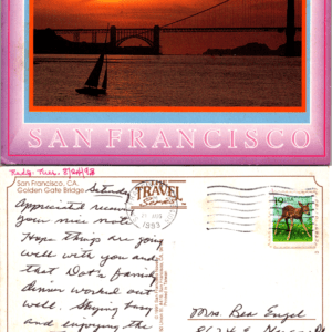 Golden Gate Bridge San Francisco SF-130 1993 Postmarked Vintage Postcard - Image 1