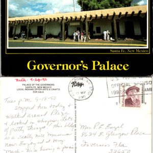 Palace of the Governors Santa Fe New Mexico Postcard Pelley PSW-203 1990 - Image 1