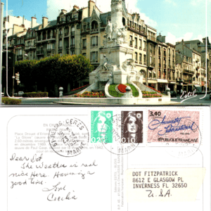Editions Estel Subé Fountain Reims France P. Viard Postcard - Image 1