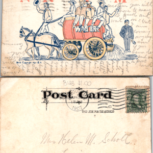 No Room For Me Water Wagon Comic Postcard 1906 Louisville KY - Image 1