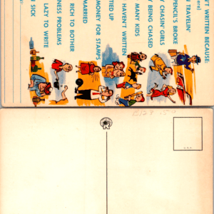 Color by Scenic Art I Haven't Written Because 8347F Comic Postcard - Image 1