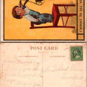 I Want To See You Little Boy Telephone S-96 USA Postcard - Image 1
