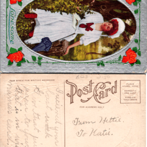 Lonesome Girl Roses Series No. 460 Victorian Embossed Postcard - Image 1
