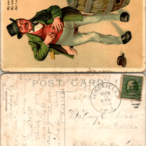 My purse is empty drunk man Germany 1909 38 postcard - Image 1