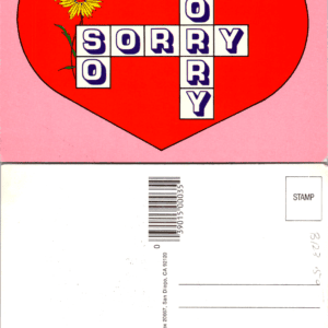 H.A.I. Inc. 1981 So Sorry Apology Postcard - Image 1