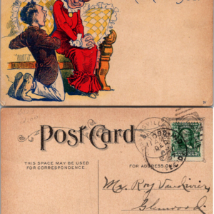 1908 Leap Year Comic Postcard I Make This Proposition to No One But You 21 - Image 1