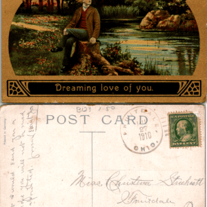 Dreaming love of you Edwardian postcard Printed in Germany No. 131 1910 - Image 1