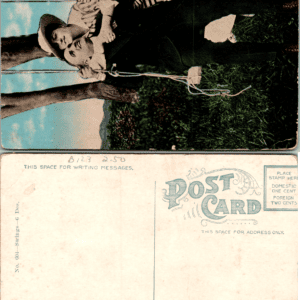 No. 604 Swings - 6 Des This Is Swinging Time Romance Postcard - Image 1