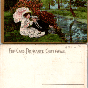 No 1116 Germany Romantic Couple Pond Color Postcard - Image 1
