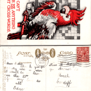 Fred Spurgin A & H Cross Word Series No. 6 Postcard Cardiff 1925 - Image 1