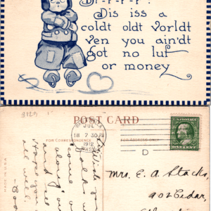 Br-r-r-r! Dis Iss a Coldt Oldt Vorldt S.108 1912 Postcard - Image 1