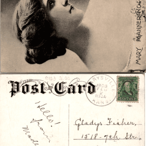 Mary Mannering Real Photo Postcard No. 552 1908 Marysville Kansas - Image 1