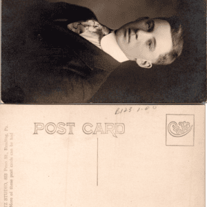 Fritz Studio RPPC Young Man Suit Cravat Reading PA - Image 1