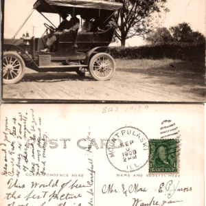 1908 Mount Pulaski Illinois RPPC Early Automobile Touring Car - Image 1