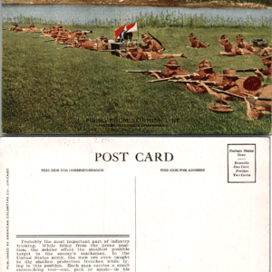 Firing From Skirmish Line American Colortype Co. No. 1 Vintage Postcard - Image 1