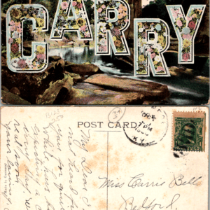 CARRY Floral Name Postcard Made in Germany - Image 1