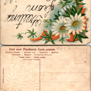Daisy Embossed Postcard Printed in Germany 26 Greetings from - Image 1