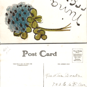 Blue Hydrangea Glitter Postcard Divided Back Vintage - Image 1