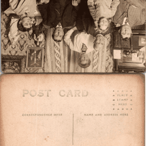 AZO RPPC Family Portrait Postcard Divided Back Victorian Interior - Image 1