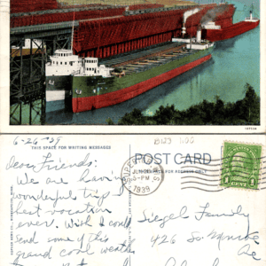 Giant Ore Docks on Lake Superior Gopher News 154-D 1939 Postcard - Image 1