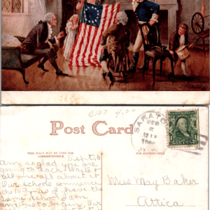 Birth of the American Flag W.V. Young 1909 Divided Back Patriotic Postcard - Image 1