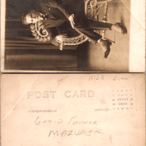 AZO RPPC Postcard Young Man Wicker Chair Grand Father Mazurek - Image 1