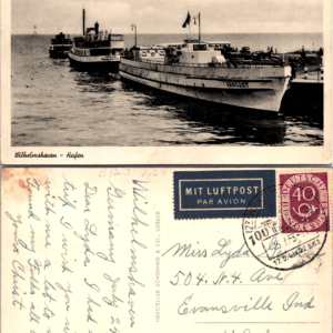 Wilhelmshaven Hafen Schöning & Co. 1953 40 Deutsche Bundespost Vintage - Image 1