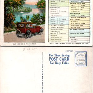E. C. Kropp Co. 15199-W54 The Time Saving Post Card For Busy Folks Postcard - Image 1