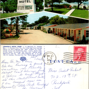 Johnson's Motel Court Panama City Florida 1957 Boyle Studio Vintage - Image 1