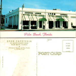 Lyon Cafeteria Palm Beach Florida Curteichcolor 7C-K2524 Vintage Postcard - Image 1