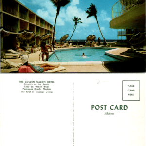 Golden Falcon Hotel Pompano Beach Florida Swimming Pool Vintage Postcard - Image 1
