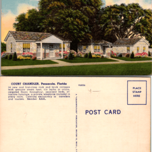 Court Chandler Pensacola Florida Linen Postcard K6856 - Image 1