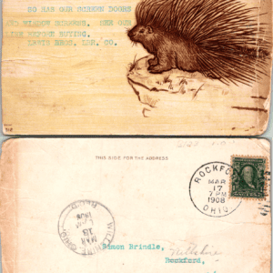 Porcupine Lewis Bros. Lumber Co. 1908 Comic Postcard - Image 1