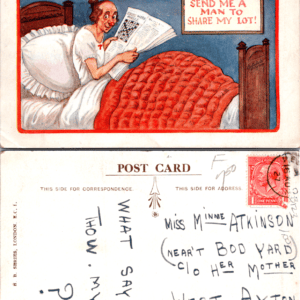 H. B. Series No. 2714 Send Me a Man to Share My Lot Comic Postcard British - Image 1