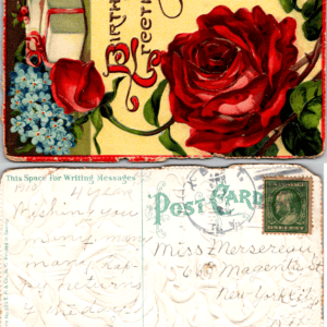 P. & Co. N. Serie No. 5207 1910 Birthday Greetings Embossed Postcard - Image 1