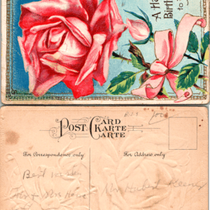 Birthday Rose Embossed Postcard A Happy Birthday to You - Image 1