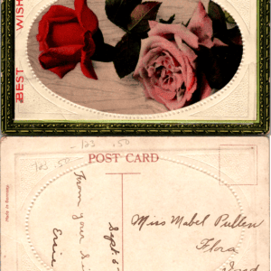 Best Wishes Serie 1720 Red Roses German Postcard - Image 1