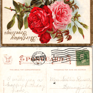 E. G. Conwell Birthday Series 701 1910 Roses Postcard - Image 1