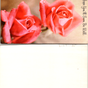 Get Well Soon Roses Postcard B123-25 - Image 1