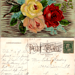 Best Wishes Roses Postcard 1910 Louisville KY Vintage - Image 1