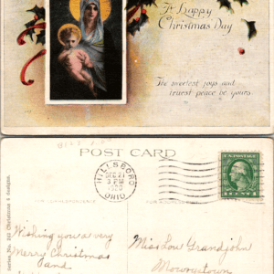 Madonna and Child Christmas Postcard Series No. 242 1920 Vintage - Image 1