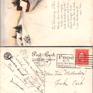 Owen Card Pub. Co. I'm Thinking of You 418B Christmas 1917-1918 Vintage - Image 1