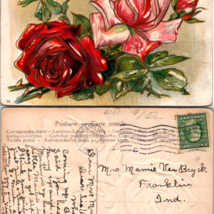 A Gift of Love Embossed Roses 1908 Postcard - Image 1