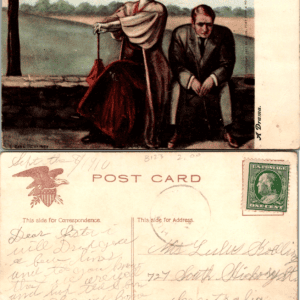 David C. Cook A Drama Carl Krehbiel 160-1 1910 Postcard - Image 1