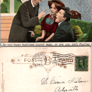 Bamforth & Co. 1304 1908 Comic Postcard Dalton Ohio 1-cent Ben Franklin - Image 1