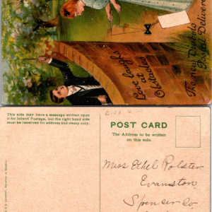 BB London 2126 Love Laughs at Obstacles Diabolo Postcard - Image 1