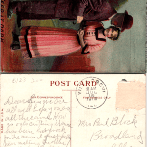 Keep It Dark Postcard 1911 Villa Grove Illinois Man Woman - Image 1