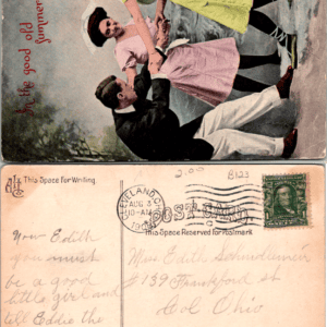 Edwardian Romance Postcard 1908 Cleveland Ohio In the Good Old Summer Time - Image 1